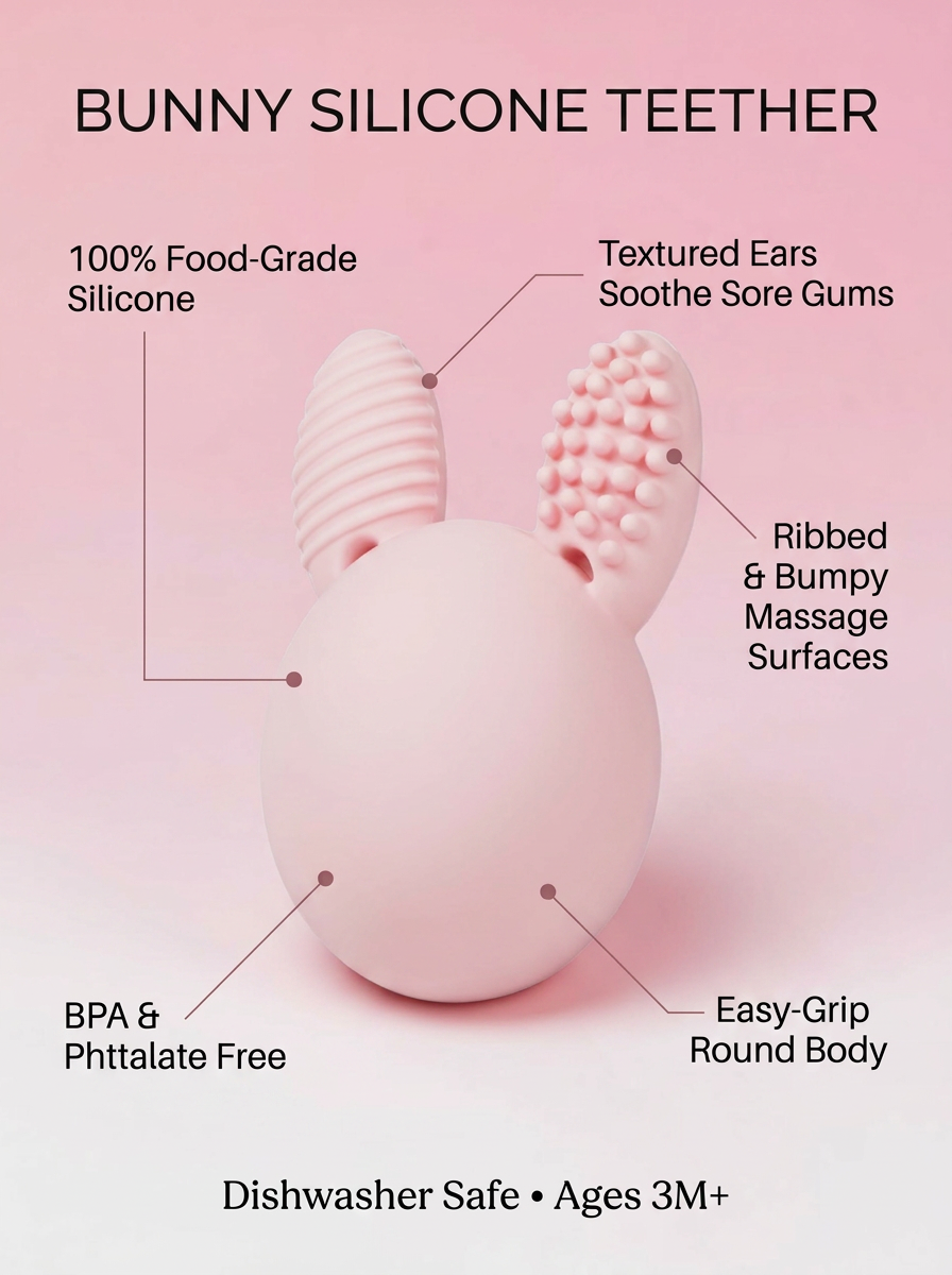 Bunny Egg Silicone Teether Sensory Toy